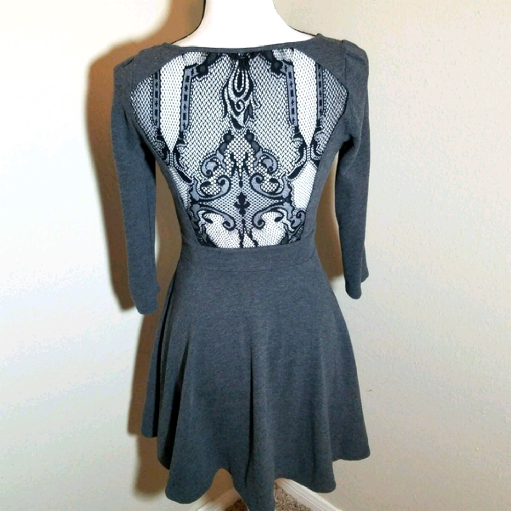Gray and black lace Guess dress